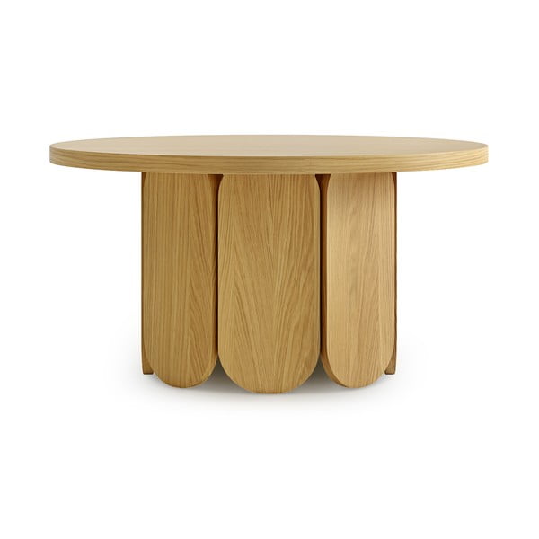 Kulatý konferenční stolek s deskou v dubovém dekoru v přírodní barvě 78x78 cm Soft – Woodman