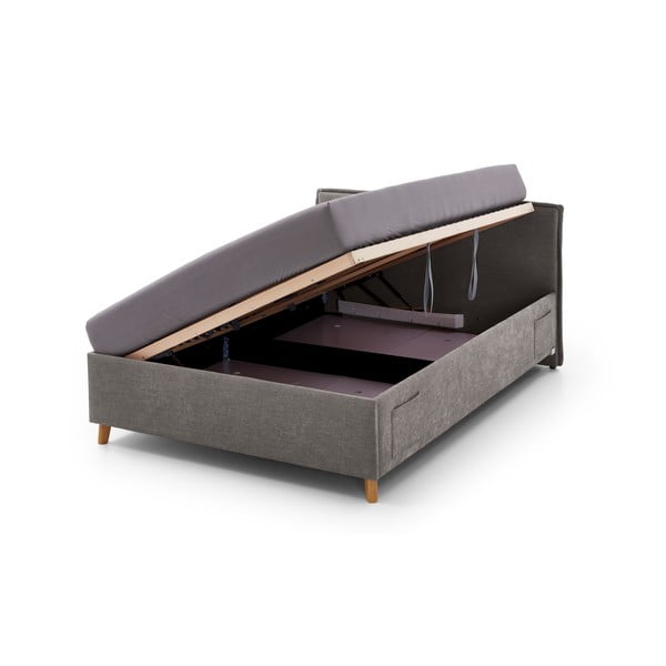 Šedá čalouněná dětská postel s úložným prostorem s roštem 120x200 cm Fun – Meise Möbel-image-2