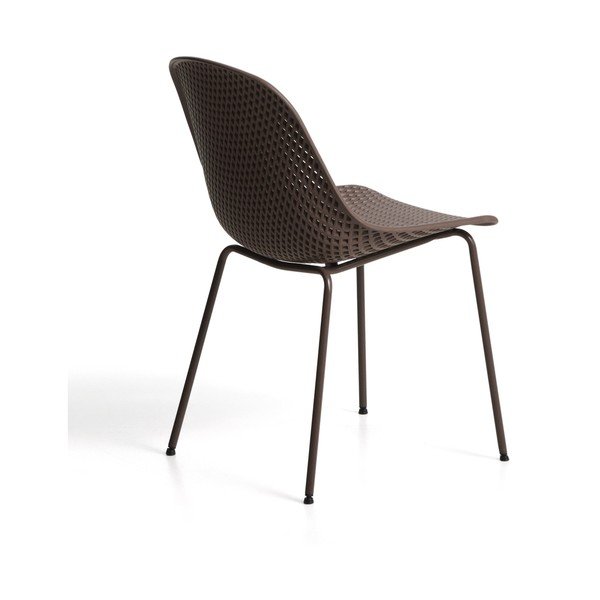 Hnědá kovová zahradní židle Quinby – Kave Home-image-3