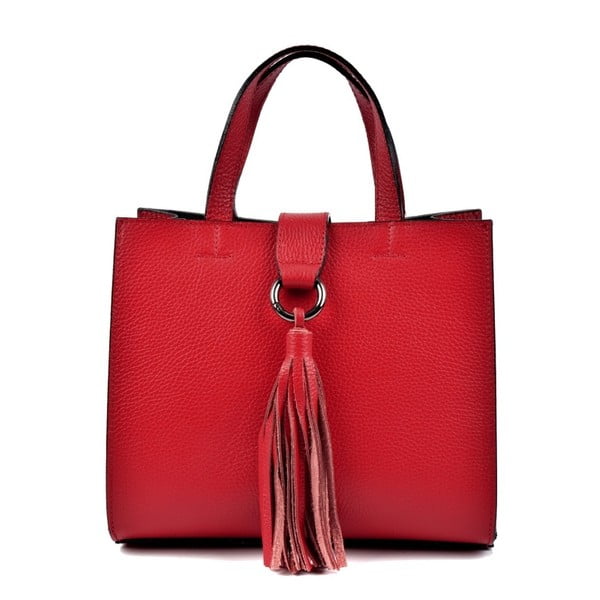 Červená kožená kabelka Luisa Vannini Rosso