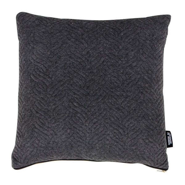 Tmavě šedý polštářek s příměsí bavlny House Nordic Ferrel, 45 x 45 cm