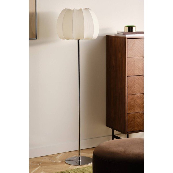 Bílá/v leskle stříbrné barvě látková stojací lampa (výška 150 cm) Pion – Jotex-image-2