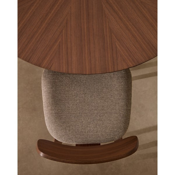 Kulatý jídelní stůl s deskou v dekoru ořechového dřeva ø 120 cm Naanim – Kave Home-image-1