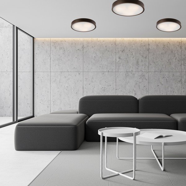 Tmavě hnědé stropní svítidlo se skleněným stínidlem ø 47 cm Eveline – LAMKUR-image-1