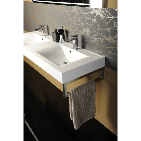 Ocelová podpěra pracovní desky ve stříbrné barvě 49x4 cm – Sapho-image-2