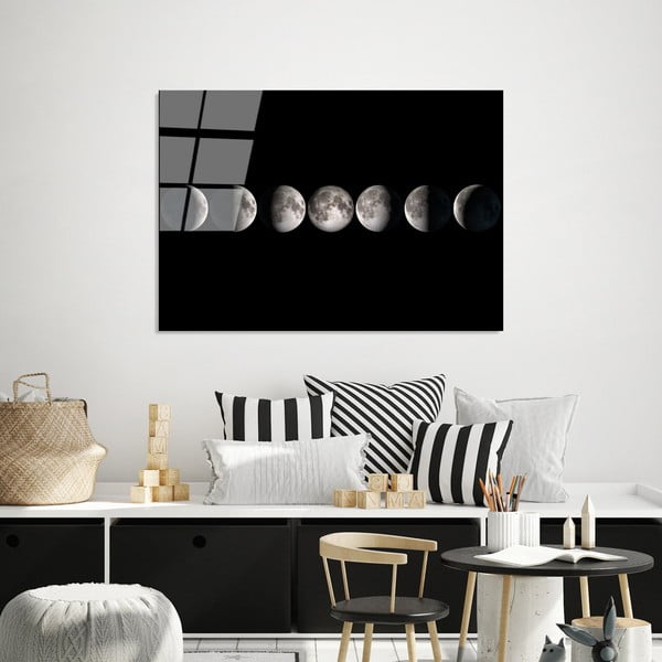 Skleněný obraz 100x70 cm Moon Phases – Wallity-image-2