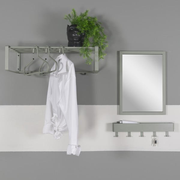 Šedozelený kovový nástěnný věšák s poličkou 52 cm Dax Play – Spinder Design-image-1