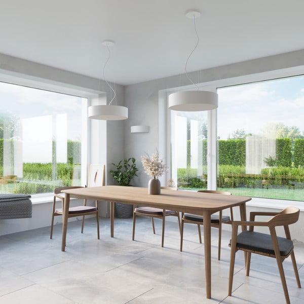 Bílé stropní svítidlo s textilním stínidlem ø 90 cm Herra – Sollux-image-4