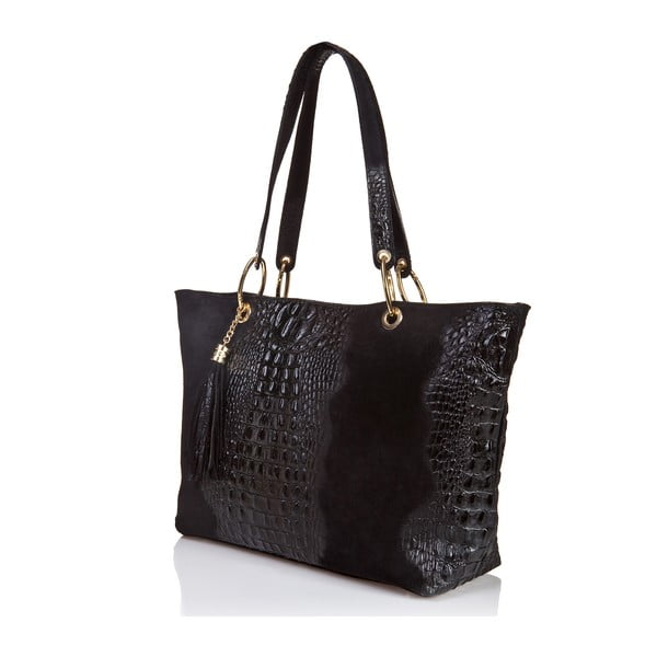 Černá kožená kabelka Massimo Castelli Barnaba-image-1