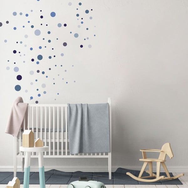 Sada 100 modrých nástěnných samolepek Ambiance Round Stickers-image-3