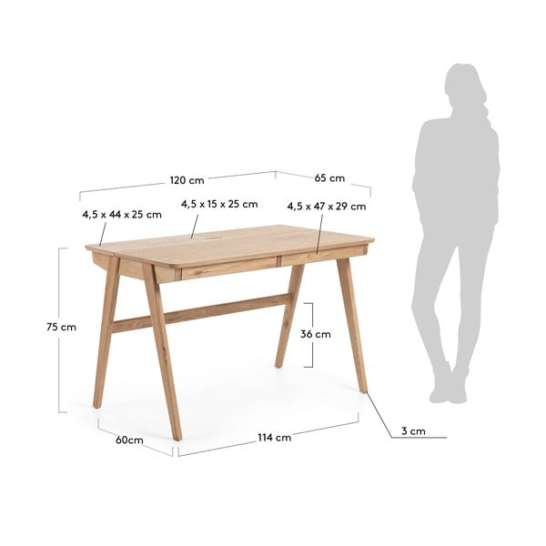Pracovní stůl Kave Home Jakes Natural, 120 x 65 cm-image-4