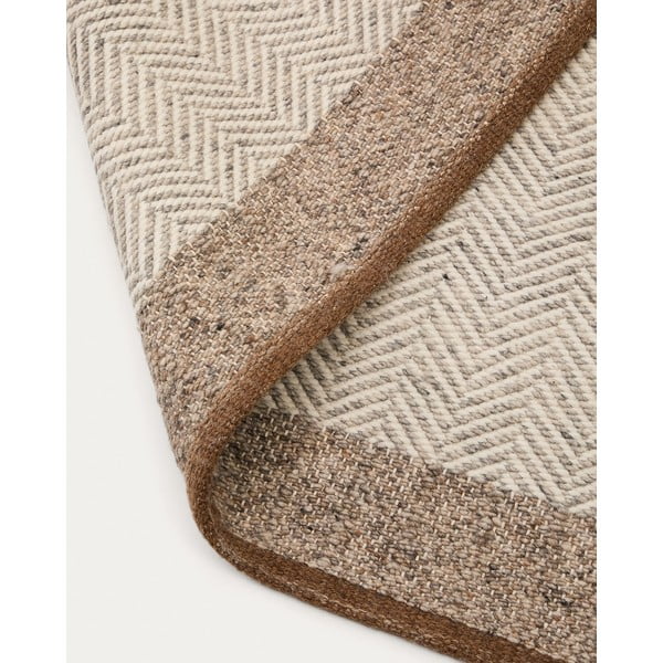 Béžový oboustranný ručně tkaný vlněný koberec 160x230 cm Nifelia – Kave Home-image-4