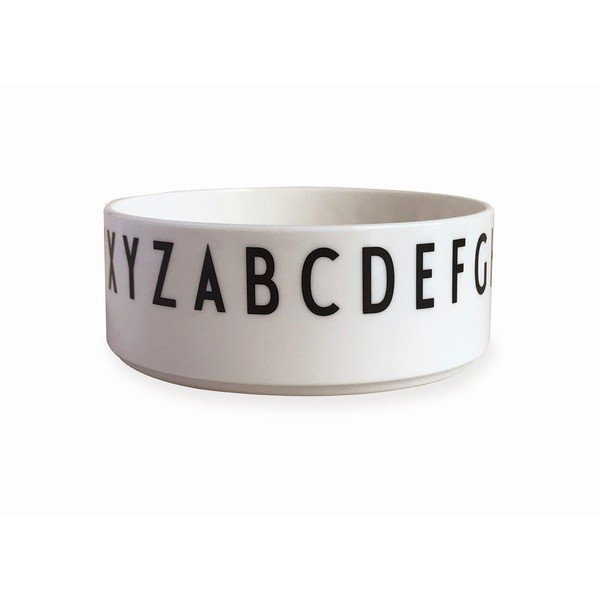 Bílá dětská miska Design Letters Eat & Learn, ø 11 cm