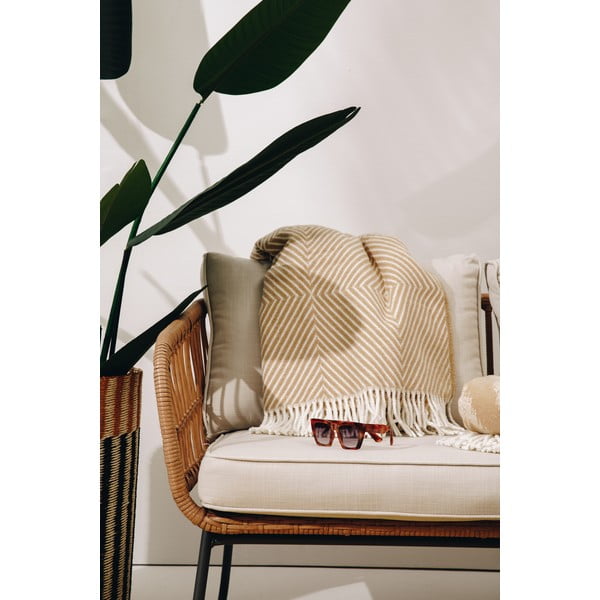 Hnědý pléd s podílem bavlny Euromant Tebas, 140 x 180 cm-image-1