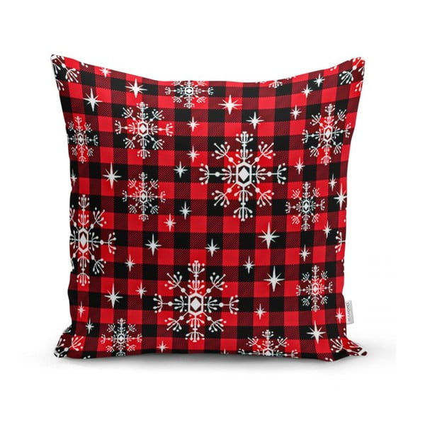 Sada 4 vánočních povlaků na polštář a běhounu na stůl Minimalist Cushion Covers Christmas Tartan-image-3