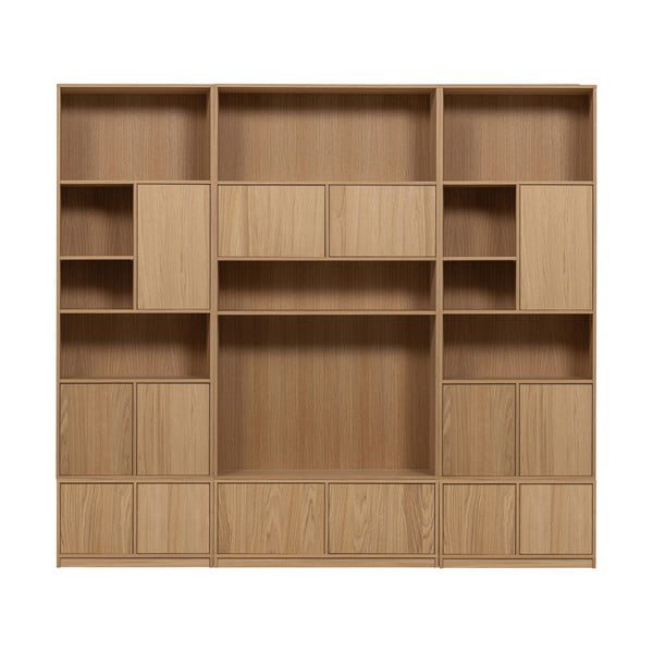 Modulární knihovna v dekoru dubu v přírodní barvě 264x243 cm Modulair – vtwonen