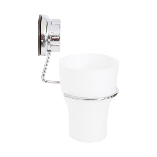 Samodržící kovový kelímek na zubní kartáčky ve stříbrné barvě Bestlock Bath – Compactor-image-1