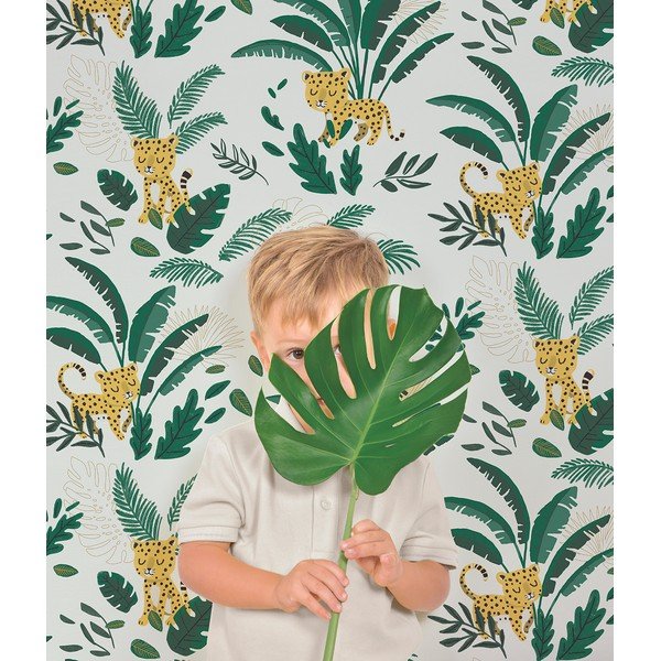 Dětská tapeta 10 m x 50 cm Cheetah & Tropical Leaves – Lilipinso-image-3