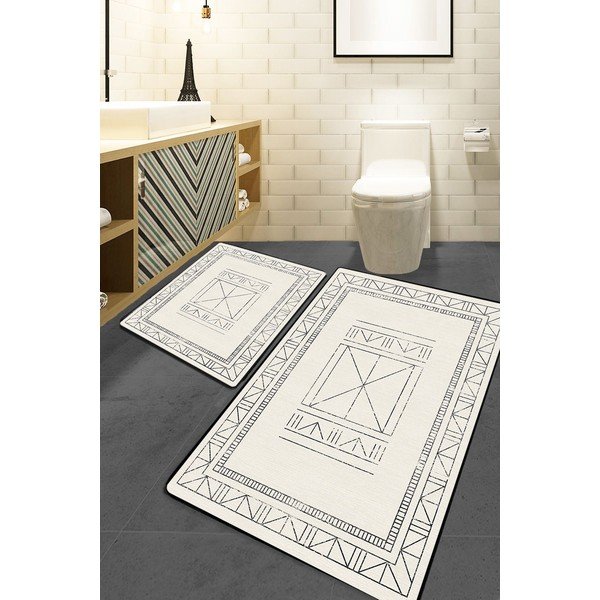 Krémové koupelnové předložky v sadě 2 ks 60x100 cm Touch – Foutastic-image-1