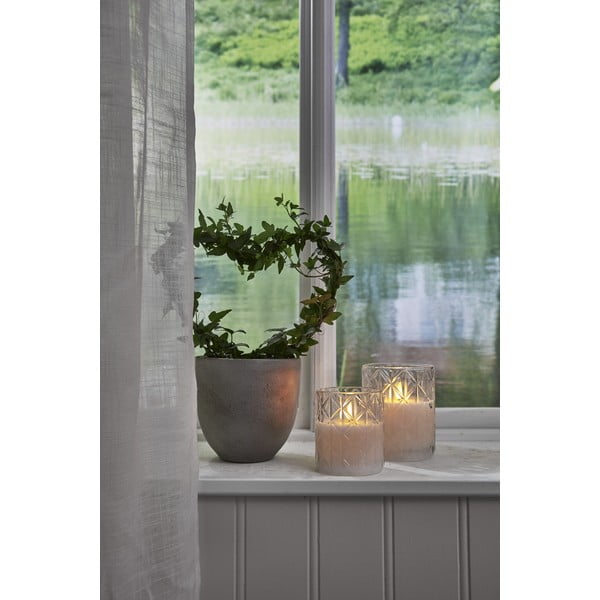 Bílá LED vosková svíčka ve skle Star Trading Flamme Romb, výška 10 cm-image-4