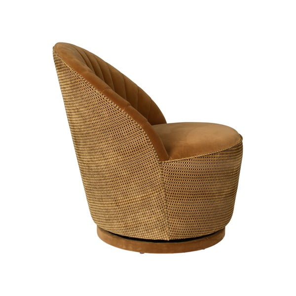 Hnědé sametové křeslo Dutchbone Madison-image-3