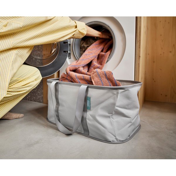 Šedý látkový koš na prádlo skládací 35 l Duo – Joseph Joseph-image-1