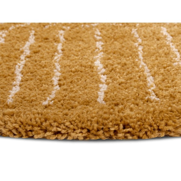 Okrově žlutý kulatý koberec ø 120 cm Dion – Hanse Home-image-3
