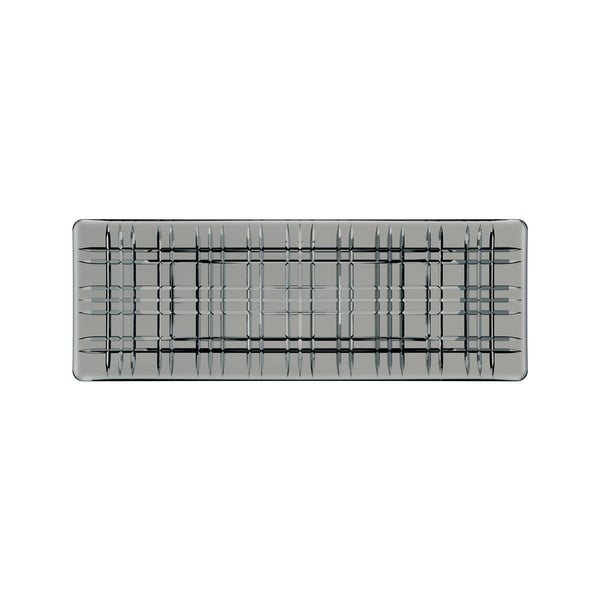 Šedý čtvercový servírovací tác z křišťálového skla Nachtmann Square Plate Smoke, délka 42 cm