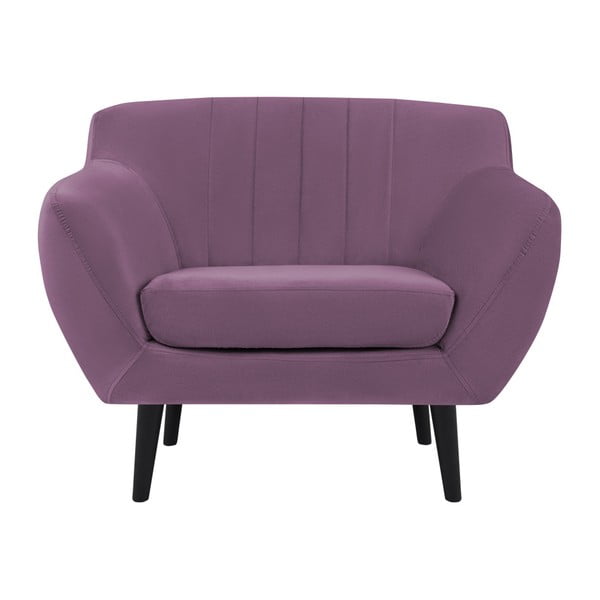 Fialové křeslo Mazzini Sofas Toscane, černé nohy