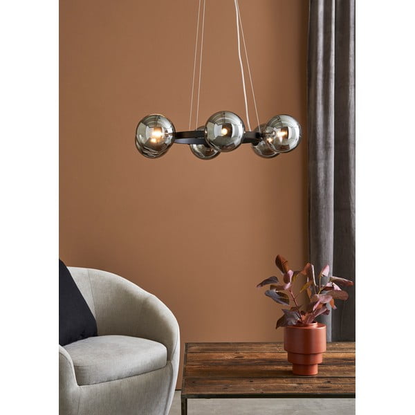 Závěsné svítidlo s černou konstrukcí Markslöjd Circle 6L-image-2