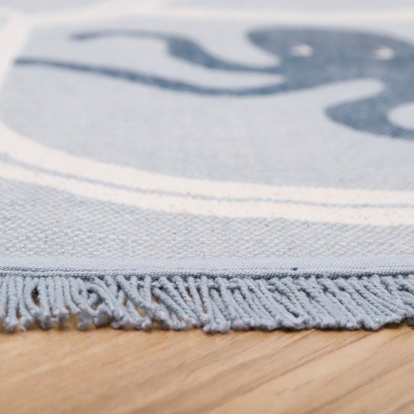 Dětský bavlněný ručně vyrobený koberec Nattiot Little Deep Blue, ø 120 cm-image-2