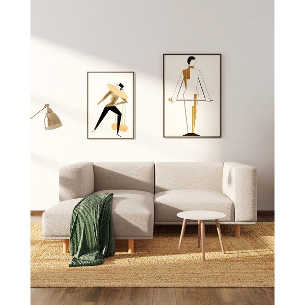 Béžová rohová pohovka z textilie bouclé (levý roh) Kukumo – Ame Yens-image-1