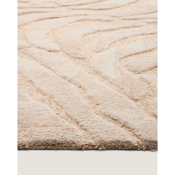 Béžový ručně tkaný koberec s příměsí vlny 200x300 cm Tribet – Kave Home-image-3