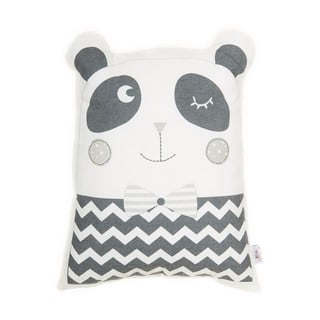 Šedý dětský polštářek s příměsí bavlny Mike & Co. NEW YORK Pillow Toy Panda, 25 x 36 cm