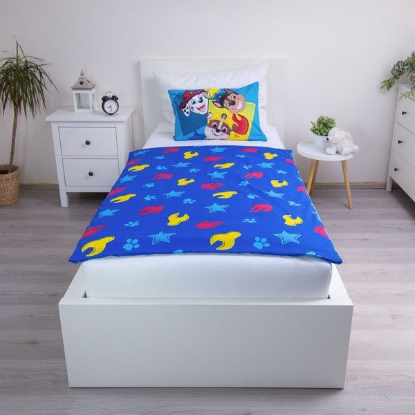 Modré bavlněné dětské povlečení do postýlky 100x135 cm Paw Patrol "Pawsome days ahead" – Jerry Fabrics-image-2