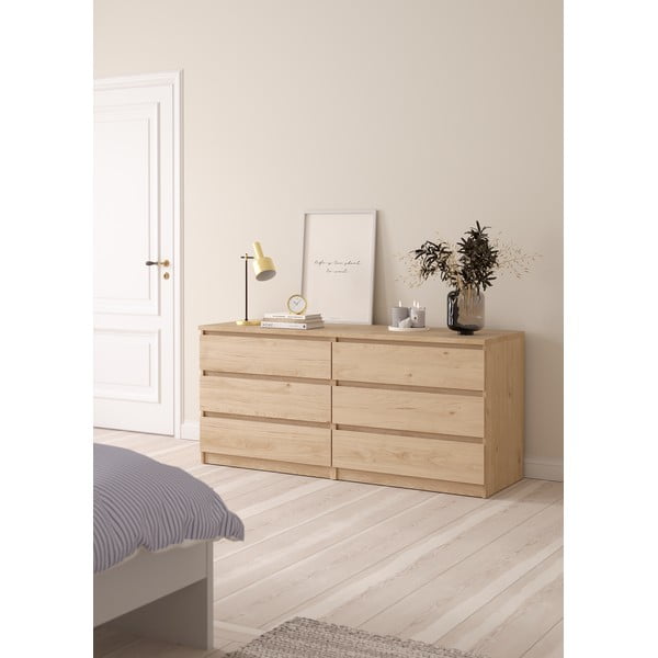 Komoda v dekoru dubu v přírodní barvě 154x70x50 cm Naia – Tvilum-image-1