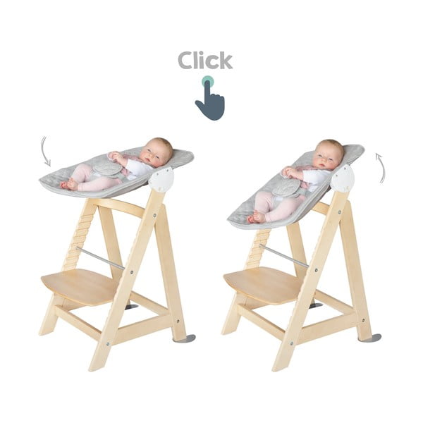 Jídelní židlička ve světle šedo-přírodní barvě Style Born Up 2in1 – Roba-image-4