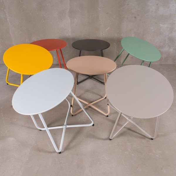 Kovový kulatý zahradní odkládací stolek ø 45 cm Luna – LDK Garden-image-1