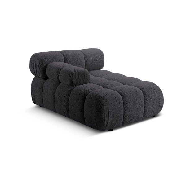 Antracitový modul pohovky z textilie bouclé (levý roh) Bellis – Micadoni Home-image-4