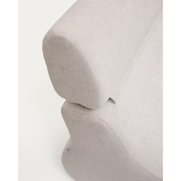 Bílé/světle růžové žinylkové křeslo Club – Kave Home-image-4