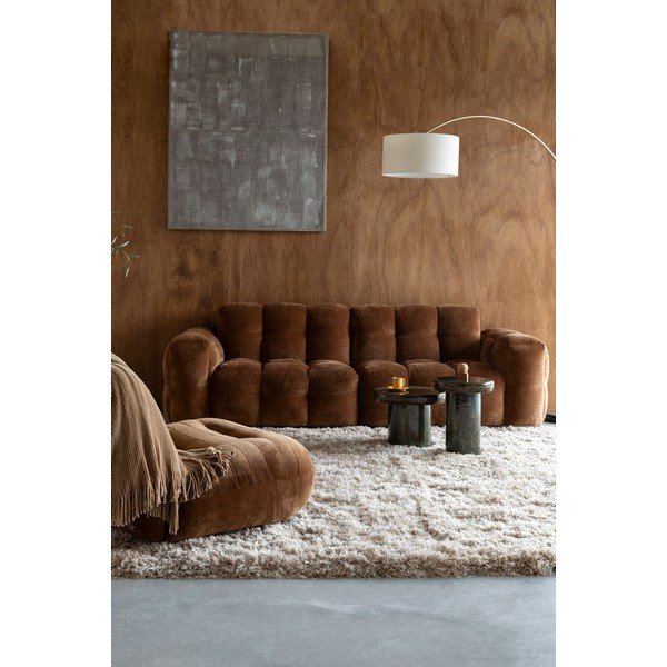 Hnědá sametová modulární pohovka 364 cm Hackman – Dutchbone-image-1