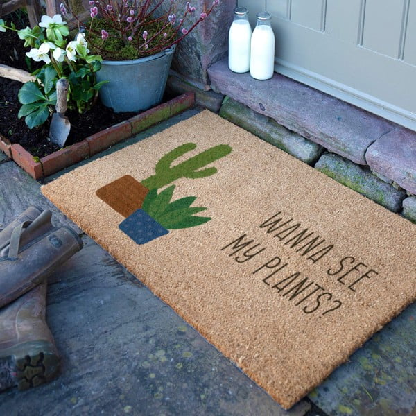 Rohožka z kokosového vlákna 40x60 cm Wanna See My Plants – Artsy Doormats-image-2