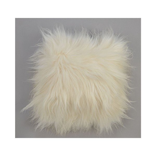 Bílý kožešinový polštář s dlouhým chlupem Arctic Fur Rengo, 35 x 35 cm