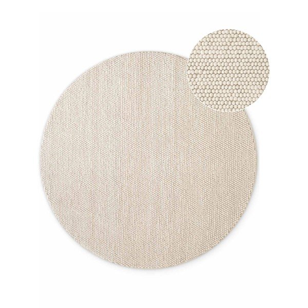 Krémový ručně tkaný vlněný kulatý koberec ø 200 cm Richmond Diana – Ted Baker