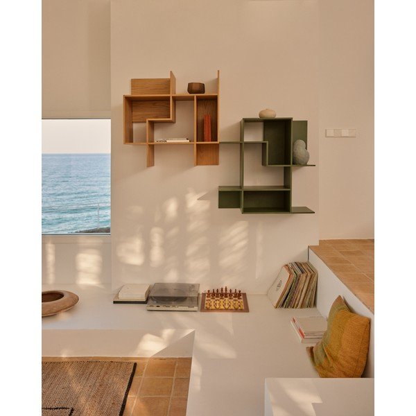 Modulární policový systém v dekoru dubu v přírodní barvě 80x80x25 cm Ina – Kave Home-image-3