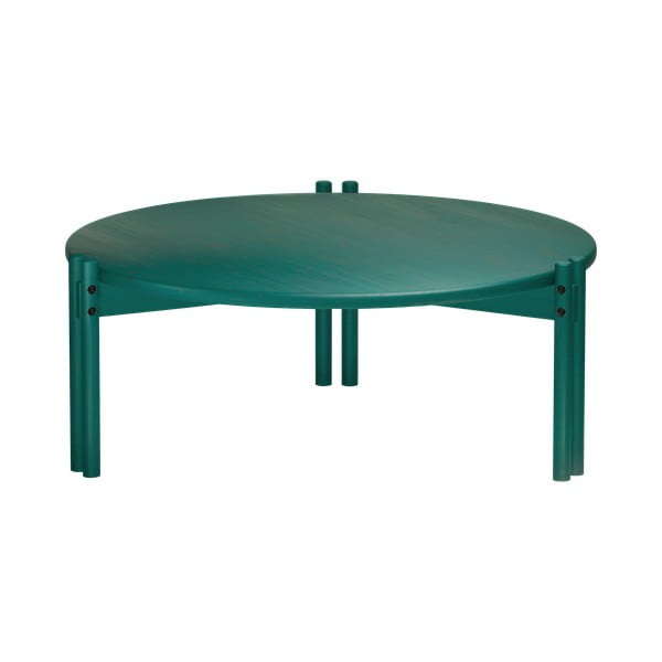 Zelený kulatý konferenční stolek z borovicového dřeva ø 80 cm Sticks – Karup Design