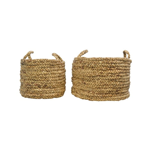 Sada 2 úložných košíků z vodního hyacintu HSM collection Natural-image-1