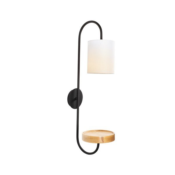 Černé kovové nástěnné svítidlo s bílým stínidlem Opviq lights Marylena-image-2