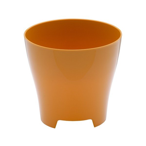 Oranžovožlutý květináč Plastia Luna Honey, ø 13,7 cm