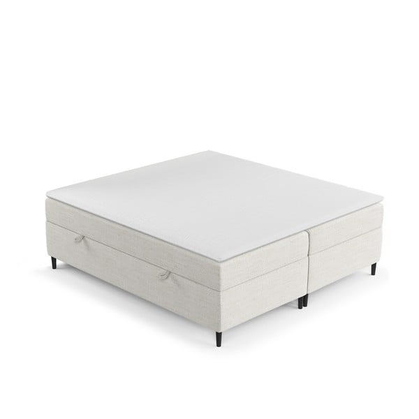 Krémová boxspring postel s úložným prostorem 200x200 cm Araya – Maison de Rêve